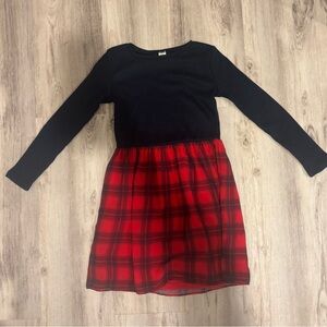 OshKosh B’gosh Plaid Dress | Red & Navy | Ribbed Top | Size 12/12A